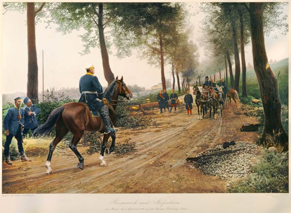 Bismarck and Napoleon meeting at the Chaussee von Donchery on the 2nd September 1870 od Anton Alexander von Werner