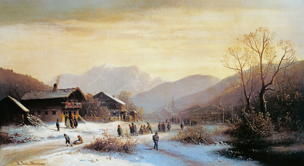 Winter landscape. od Anton Doll