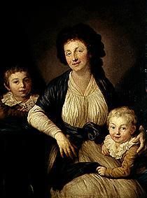 Portrait Christiane Schletter, born Demiani with her sons od Anton Graff