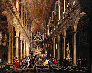 Interior view of the Jesuit church to Antwerp od Anton Günther Ghering