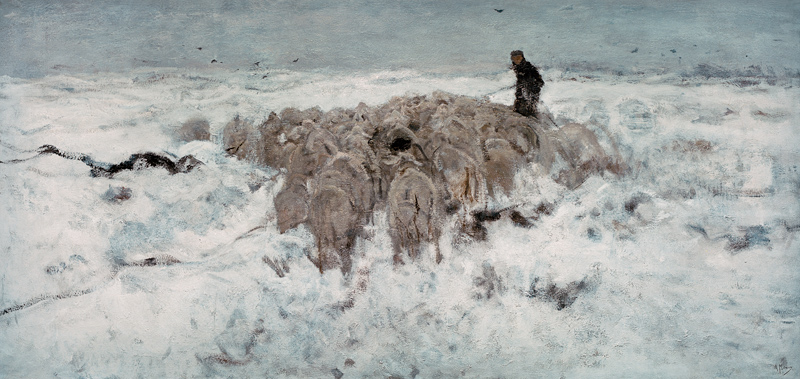 Flock of Sheep in the Snow od Anton Mauve