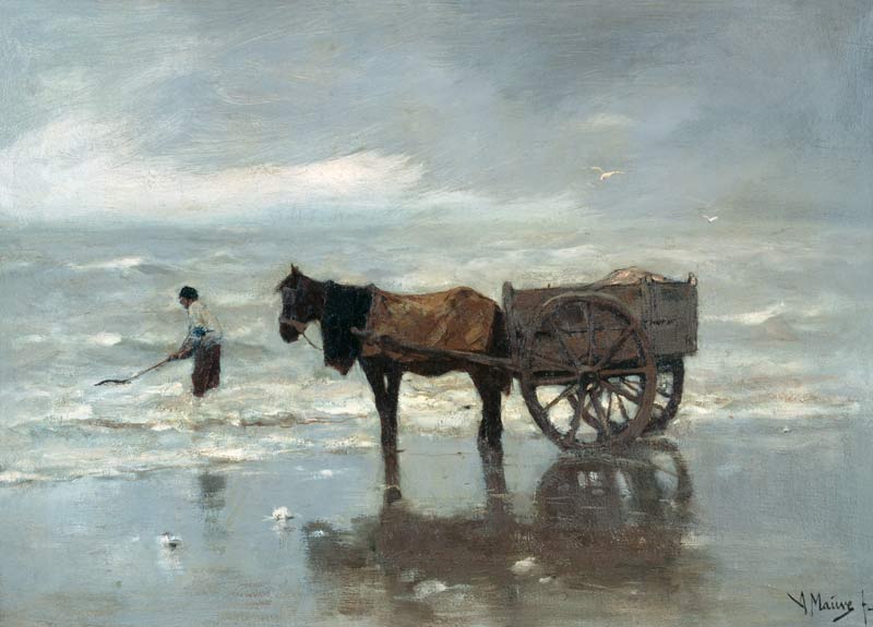 Pferdekarren am Strand (Tangsammeln) od Anton Mauve