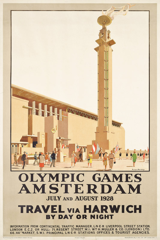 A poster advertising the 1928 Olympic Games in Amsterdam, 1928 od Anton van Anrooy