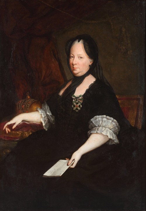 Portrait of Empress Maria Theresia of Austria (1717-1780) as a widow od Anton von Maron