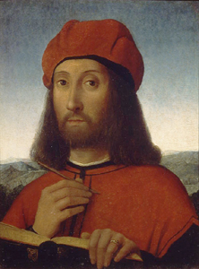 Bildnis eines Mannes in rotem Gewand. od Antonella da Saliba