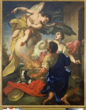 Ein Engel verheißt der Frau des Manoah einen Sohn.