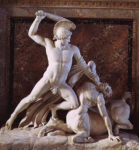 Theseus slaying a centaur, sculpture od Antonio  Canova