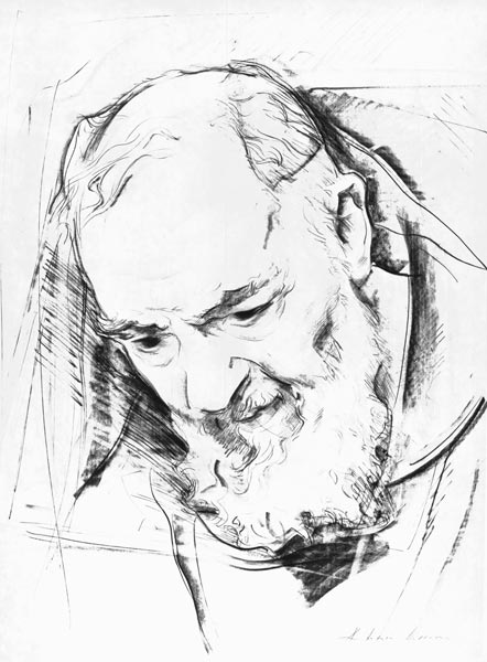 Study for a Padre Pio Monument, 1979-80 (charcoal on paper) (b&w photo)  od Antonio  Ciccone