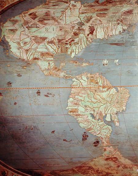 Map of North and South America, from the 'Sala Del Mappamondo' (Hall of the World Maps' od Antonio Giovanni de Varese