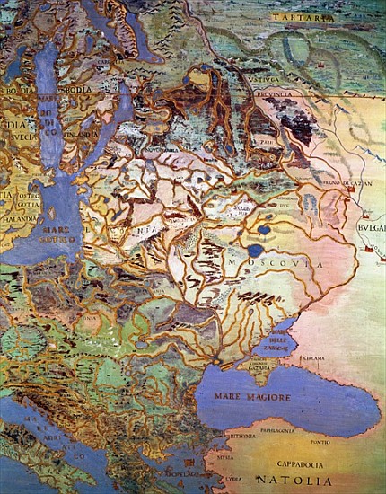 Map of Central Europe, from the ''Sala Del Mappamondo'' (Hall of the World Maps) od Antonio Giovanni de Varese