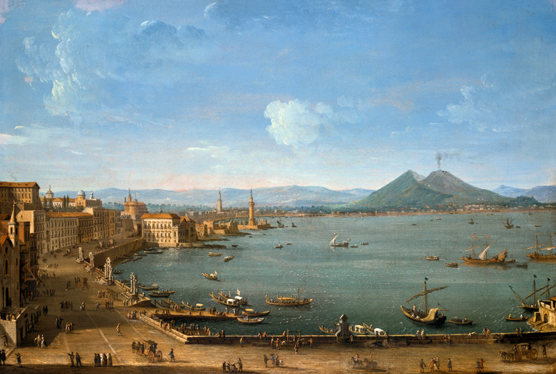 View of Naples from the Bay with Mt. Vesuvius od Antonio Joli