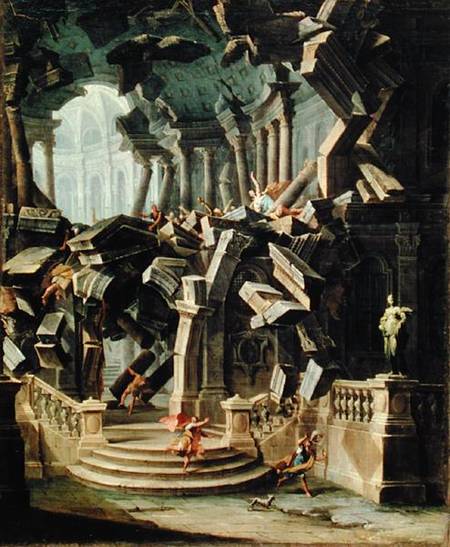 Samson Destroying the Temple of Dagan, god of the Philistines od Antonio Joli