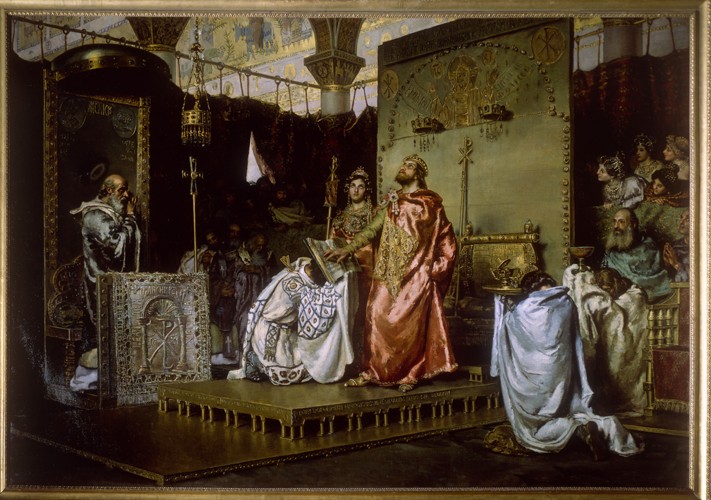 Conversion of Reccared to Catholicism at the Council III of Toledo, 589 od Antonio Munoz Degrain