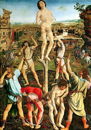 Martyrdom of St. Sebastian, 1475 (oil on poplar) od Antonio Pollaiolo