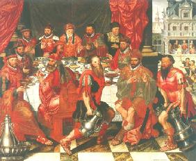 Banquet (the council menbers of Brügge?/ banquet of the king Ahasver or Aartaxerxes