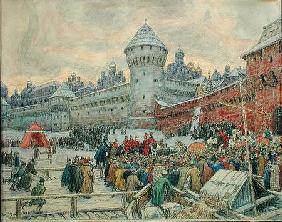 Ancient Moscow, departure after a fisticuffs