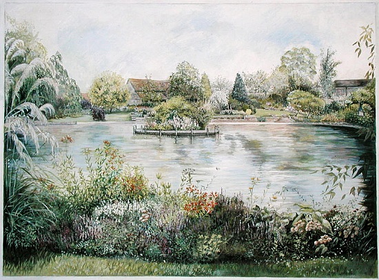 Pond with Island, Clay od Ariel  Luke