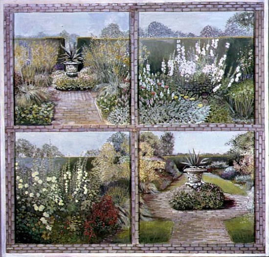 Urn Garden (Glyndebourne) 1998 (tempera on panel)  od Ariel  Luke