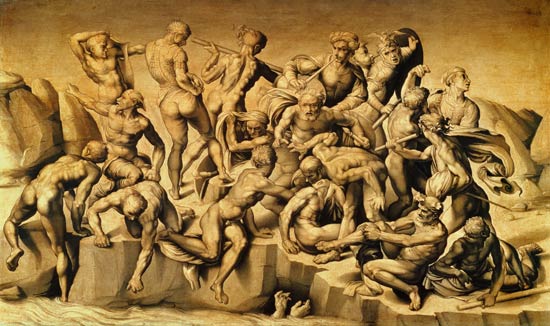 The Battle of Cascina, or The Bathers, after Michelangelo (1475-1564) od Aristotile da Sangallo