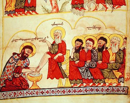 Ms 404 fol.7v Christ washing the disciples feet od Armenian School