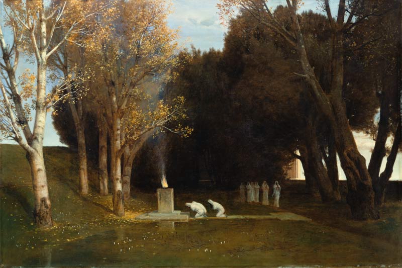 Sacred grove od Arnold Böcklin