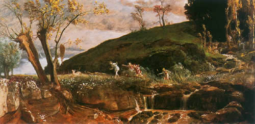 Landscape with hunting procession of Diana od Arnold Böcklin