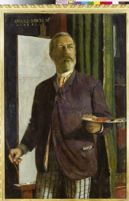 Self-portrait in the studio od Arnold Böcklin