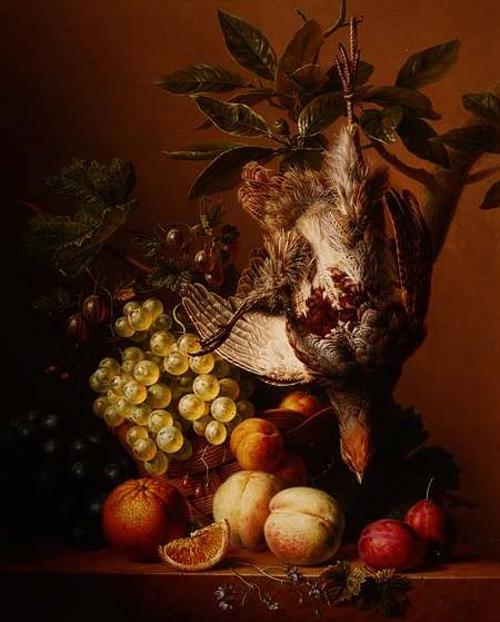 Still Life with Fruit and a Dead Partridge od Arnoldus Bloemers