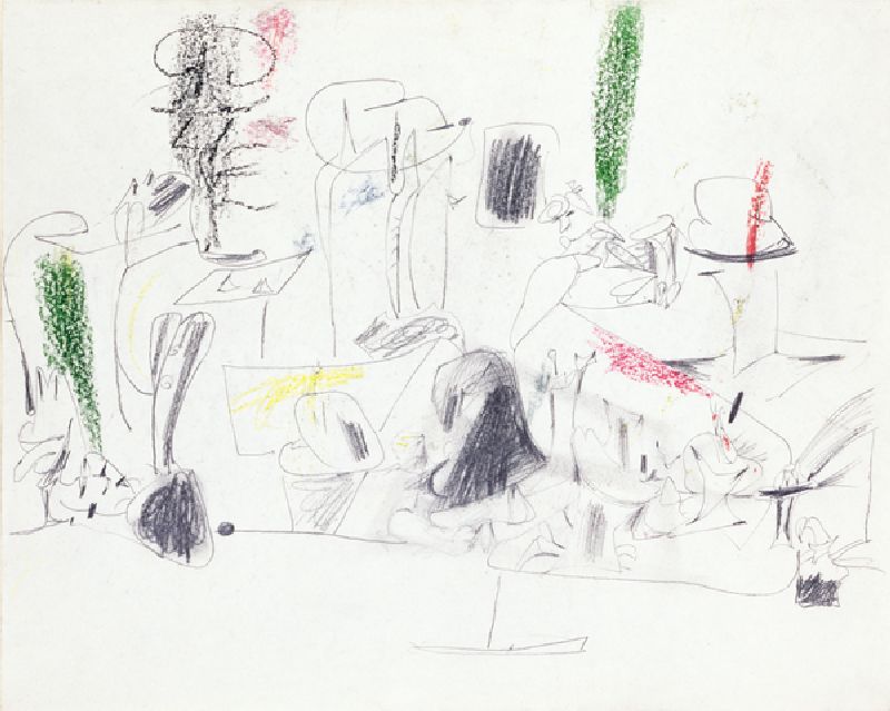 Untitled, c.1946 (pencil & chalk on paper) od Arshile Gorky