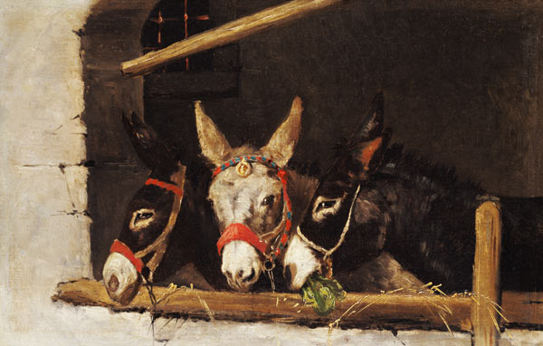 Donkeys Feeding od Arthur Batt