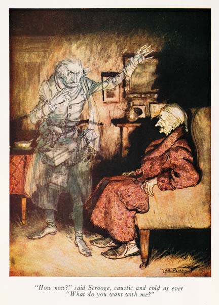 Scrooge and The Ghost of Marley, from Dickens'' ''A Christmas Carol'' od Arthur Rackham