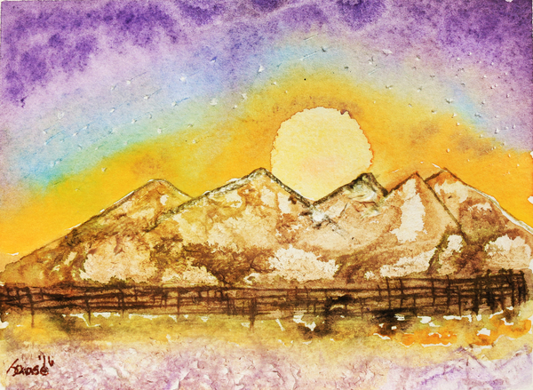 Sunset Behind Mountains by Jude Chase od ArtLifting ArtLifting