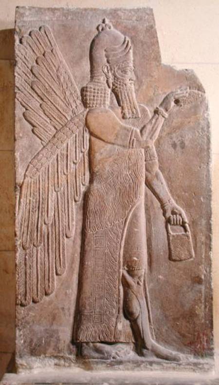 Relief depicting a Winged Genie, from the Palace of Sargon II at Khorsabad, Iraq od Assyrian