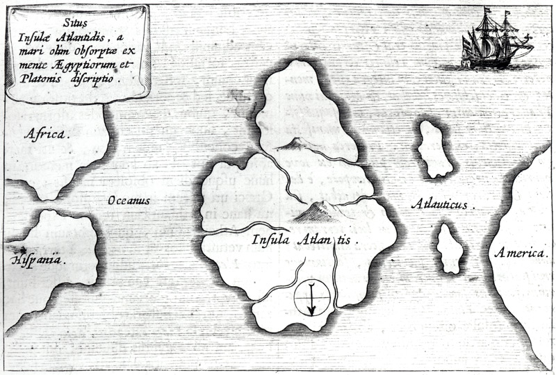 Map of Atlantis, from ''Mundus Subterraneus'', 1665-68 od Athanasius Kircher