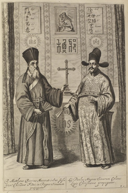 Matteo Ricci and Xu Guangqi. (From Athanasius Kircher's China Illustrata) od Athanasius Kircher