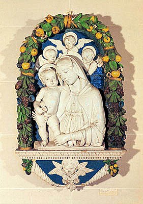 Virgin and Child (polychrome glazed terracotta) od (attr. to) Andrea Della Robbia