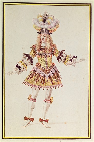 Costume design for male dancer, c.1660 od (attr. to) Henry Gissey