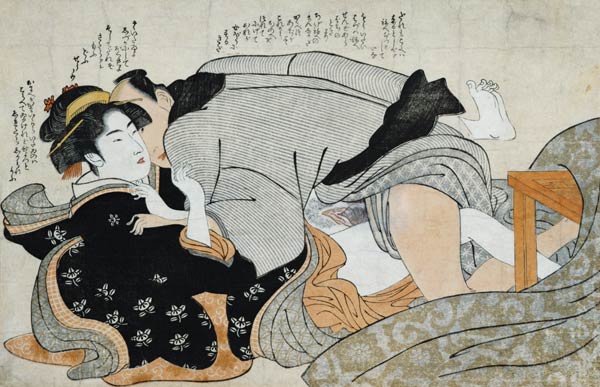 A Shunga Scene od (attr. to) Katsukawa Shunsho