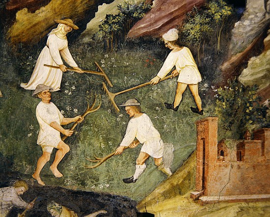 Haymaking in the month of June, detail od (attr. to) Maestro Venceslao