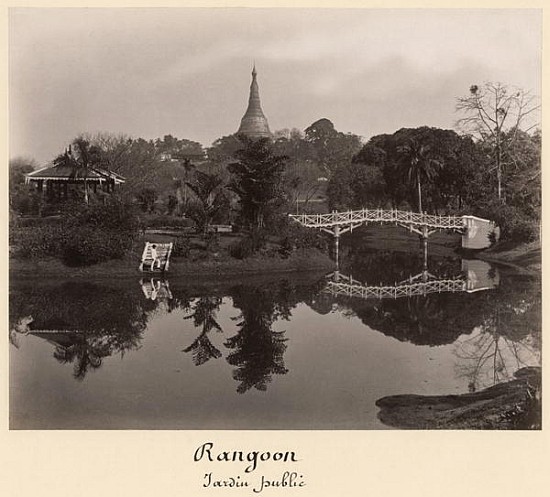 Island pavilion in the Cantanement Garden, Rangoon, Burma, late 19th century od (attr. to) Philip Adolphe Klier