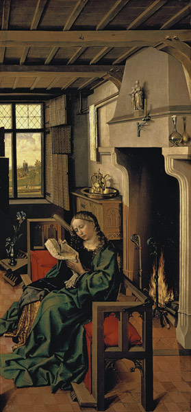 St. Barbara from the right wing of the Werl Altarpiece, 1438 (see also 68547) od (attr.to) (Robert Campin) Master of Flemalle