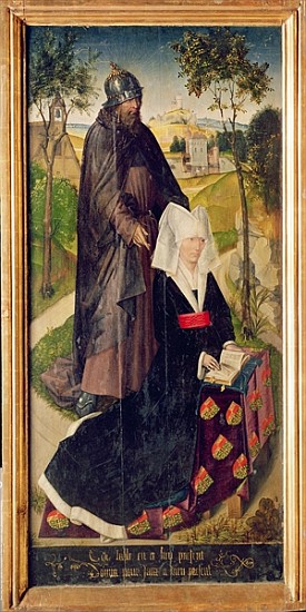Guillemette de Montagu with Saint Guillaume, 1460-66 (painted panel) od (attr. to) Rogier van der Weyden