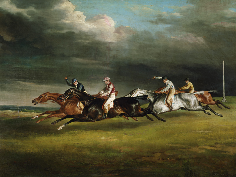 Course de chevaux (Le derby de 1821 à Epsom od (attr. to) Theodore Gericault