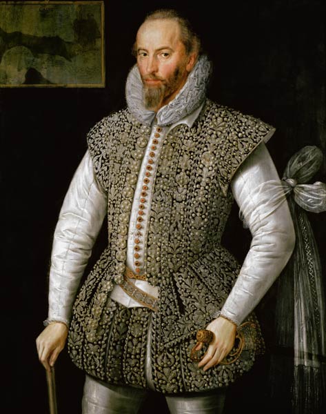 Portrait of Sir Walter Raleigh od (attr. to) William Segar