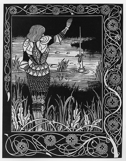 How Sir Bedivere Cast the Sword Excalibur into the Water, an illustration from ''Le Morte d''Arthur' od Aubrey Vincent Beardsley