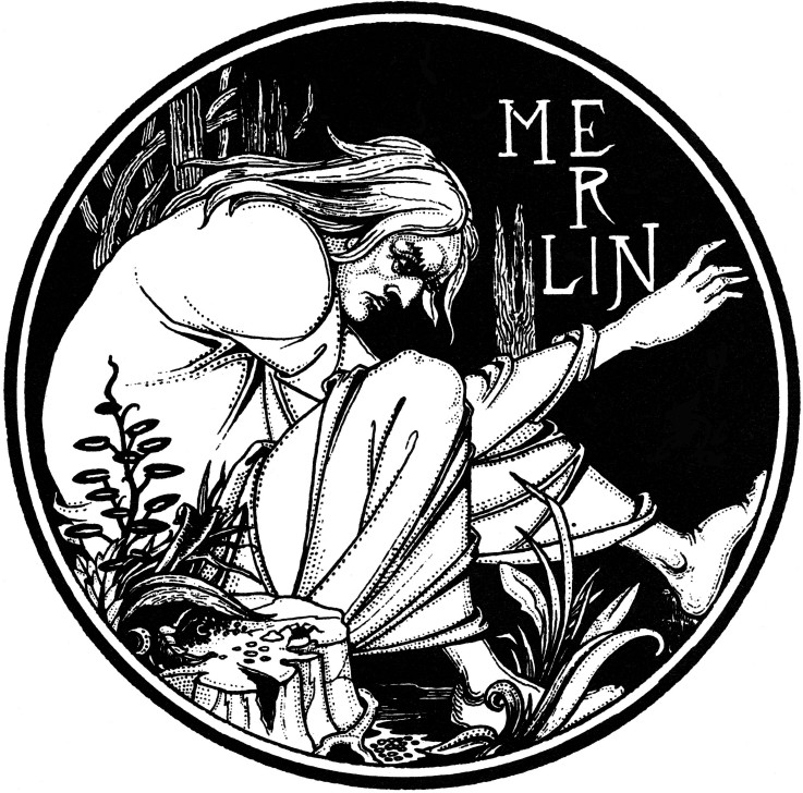 Merlin. Illustration to the book "Le Morte d'Arthur" by Sir Thomas Malory od Aubrey Vincent Beardsley