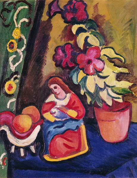 Quiet lives with Madonna, Petunie and apples od August Macke