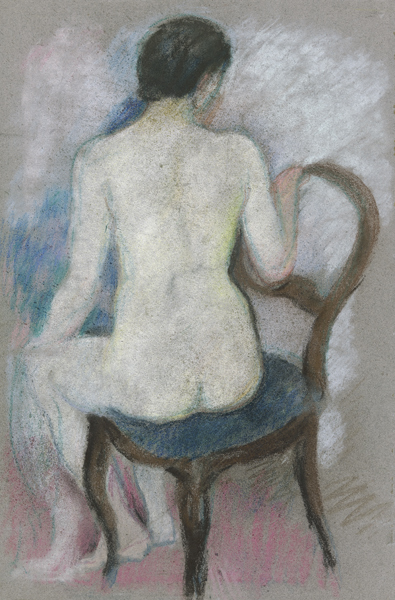 Nude on chair od August Macke