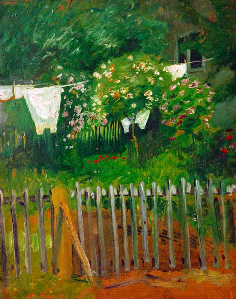 Wäsche im Garten in Kandern od August Macke