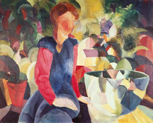 Girl with a Fish Bowl od August Macke
